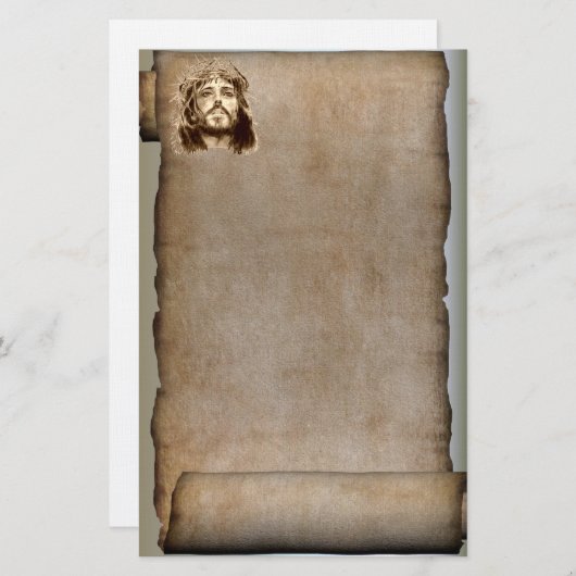 イエス・キリストのイバラの冠のスクロール 便箋 (正面/裏面)