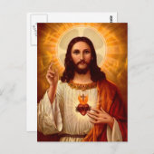 イエス・キリストのイメージの美しい宗教神聖なハート ポストカード (正面/裏面)