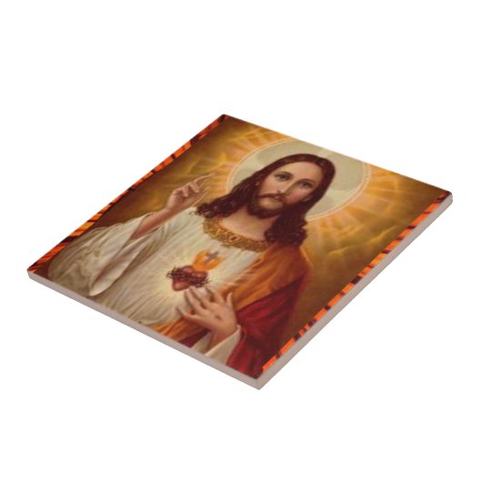 イエス・キリストのカスタマイズ可能なプロダクトの神聖なハート タイル (側面)