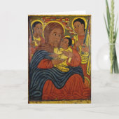 イエス・キリストのクリスマスカードとのエチオピアの黒いマドンナ シーズンカード (正面)