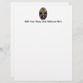 イエス・キリストのステンドグラス窓のはりつけ レターヘッド (正面/裏面)