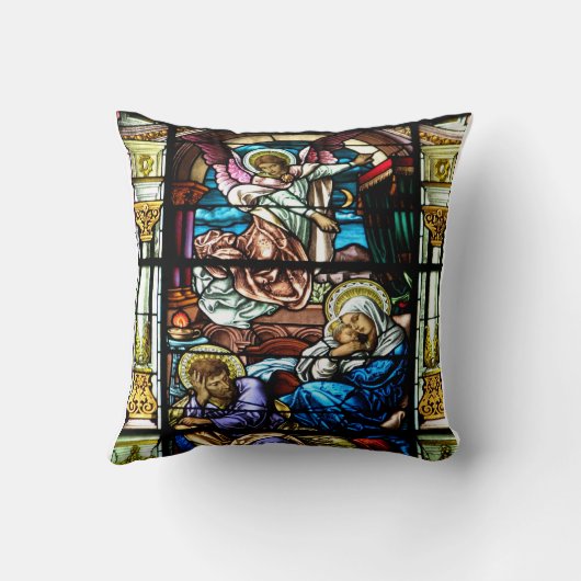 イエス・キリストのステンドグラス窓の誕生 クッション (裏面)