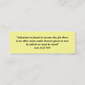 イエス・キリストのプロフィールカード スキニー名刺 (裏面)