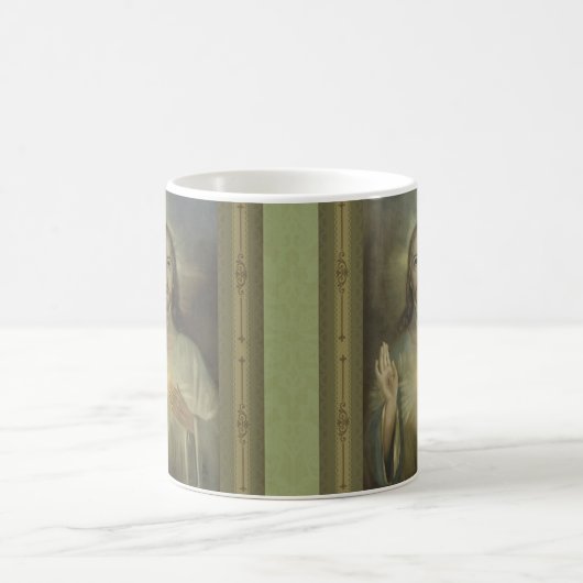 イエス・キリストのマグの神聖なハートの奇跡的なイメージ コーヒーマグカップ (中央)