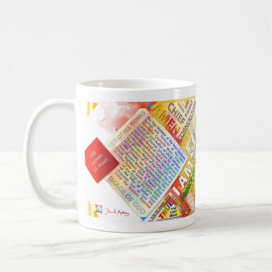 イエス・キリストのマグの100つの名前 コーヒーマグカップ (左)