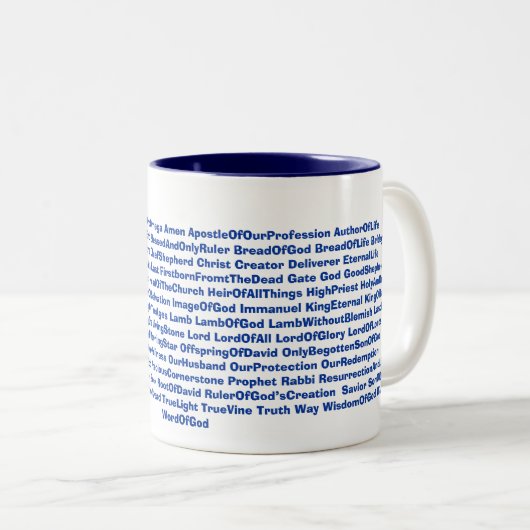 イエス・キリストのマグの87の名前 ツートーンマグカップ (正面右)