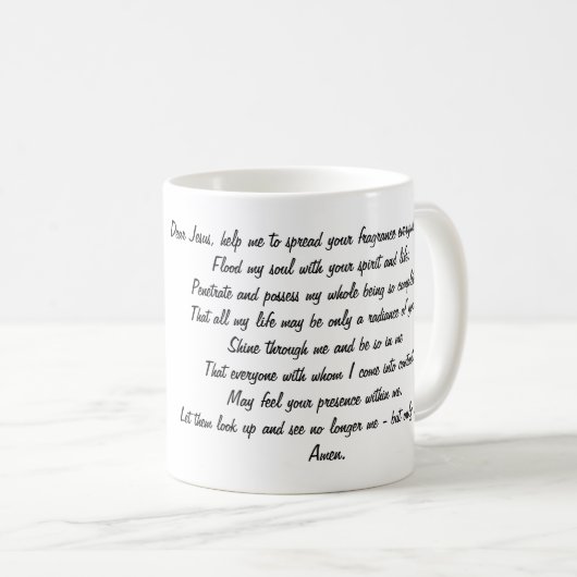 イエス・キリストのマグを放射する祈りの言葉 コーヒーマグカップ (正面右)