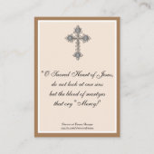 イエス・キリストのヴィンテージの神聖なカードNotre Dameの神聖なハート 名刺 (裏面)