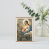 イエス・キリストのヴィンテージの神聖なカードNotre Dameの神聖なハート 名刺 (スタンド正面)