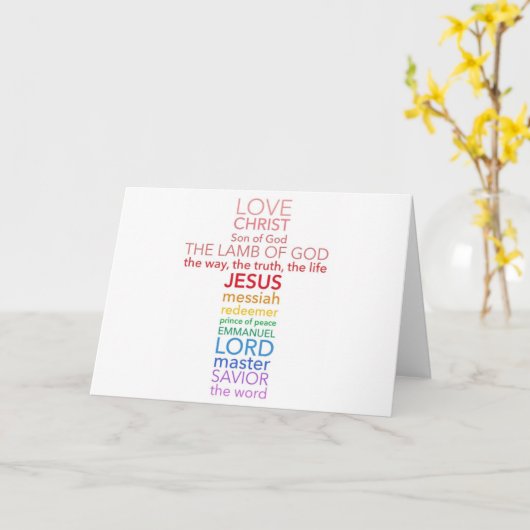 イエス・キリストの十字の名前 カード (黄色い花)