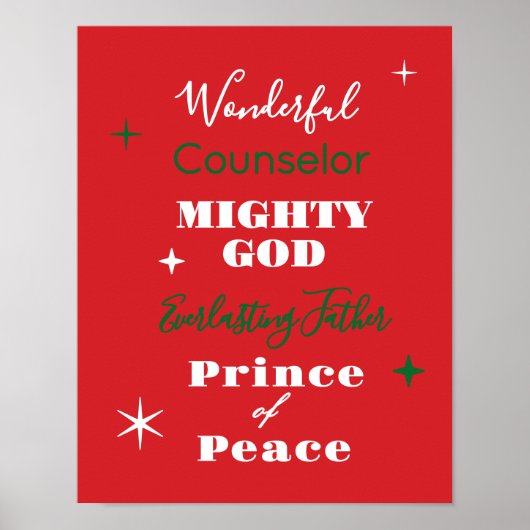 イエス・キリストの名 Wonderful Counselor クリスマス ポスター (正面)