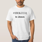 イエス・キリストの基本的なTシャツの白で#iBelieve Tシャツ (正面)