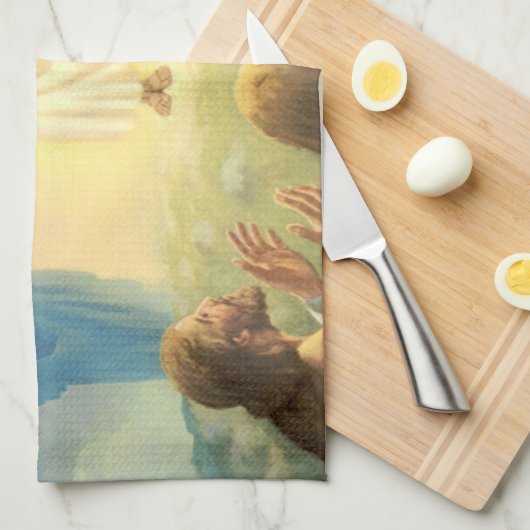 イエス・キリストの変容、ヴィンテージ宗教 キッチンタオル (四つ折り)