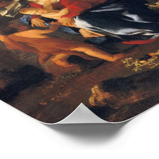 イエス・キリストの家での遊び会と天使たち ポスター (角)