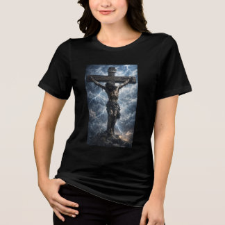 イエス・キリストの感動的なアートワークがデザインされたシャツ トライブレンドTシャツ
