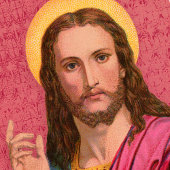 イエス・キリストの救世主: 美しいアンティーク風のイエス・キリストのプリント ポスター