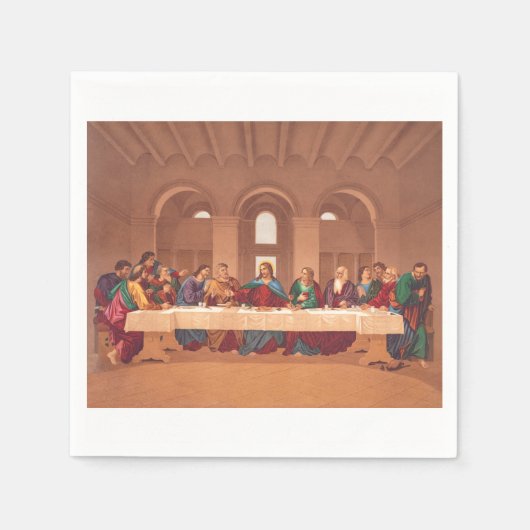 イエス・キリストの最後の晩餐 スタンダードカクテルナプキン (正面)
