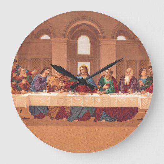 イエス・キリストの最後の晩餐 ラージ壁時計 (正面)