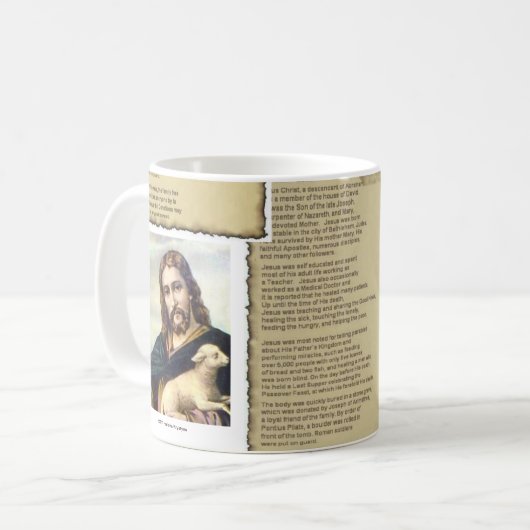 イエス・キリストの死亡記事よい羊飼い コーヒーマグカップ (正面左)