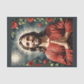 イエス・キリストの深紅のチュニックがあなたに祝福と祈りを 薄葉紙 (正面)