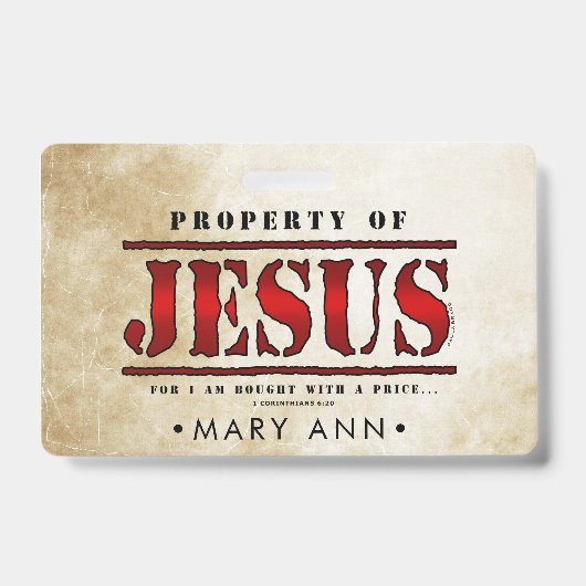 イエス・キリストの特性 バッジ (表面)