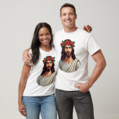 イエス・キリストの王冠のバラのビンテージの彫刻Tシャツ 2 Tシャツ (ユニセックス)