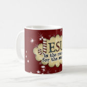 イエス・キリストの理由の季節のクリスマスのコップのマグ コーヒーマグカップ (正面左)