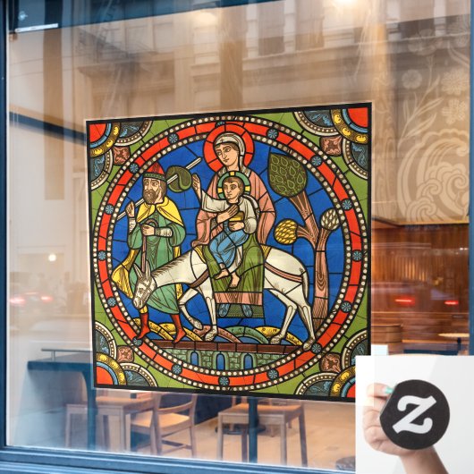 イエス・キリストの生涯と聖家族のシャルトル ウィンドウサイン (カフェ窓)