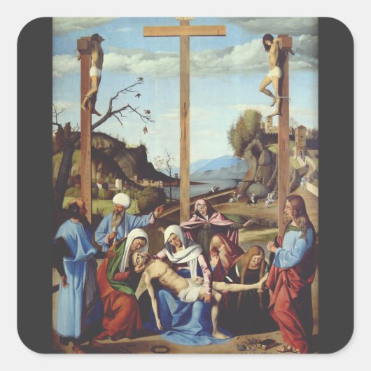 イエス・キリストの磔刑 イコン聖画 スクエアシール (正面)