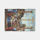 イエス・キリストの磔刑 イコン聖画 フリースブランケット (正面(横))