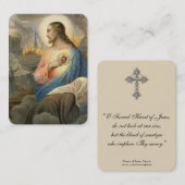 イエス・キリストの祈りの言葉のヴィンテージの神聖なカードの神聖なハート 名刺 (正面/裏面)
