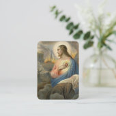 イエス・キリストの祈りの言葉のヴィンテージの神聖なカードの神聖なハート 名刺 (スタンド正面)