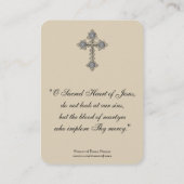 イエス・キリストの祈りの言葉のヴィンテージの神聖なカードの神聖なハート 名刺 (裏面)