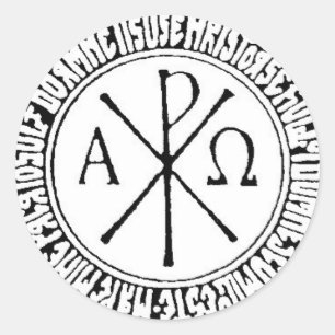 イエス・キリストの祈りの言葉を持つルーマニア語Christogram ラウンドシール