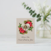 イエス・キリストの神聖なカードの神聖なハートへの祈りの言葉 名刺 (スタンド正面)