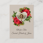 イエス・キリストの神聖なカードの神聖なハートへの祈りの言葉 名刺 (正面)