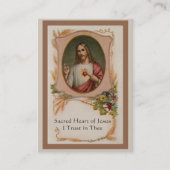 イエス・キリストの神聖なカードの神聖なハートへの祈りの言葉 名刺 (正面)