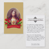 イエス・キリストの神聖なカードの神聖なハートへの祈りの言葉 名刺 (正面/裏面)