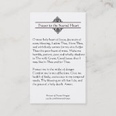イエス・キリストの神聖なカードの神聖なハートへの祈りの言葉 名刺 (裏面)