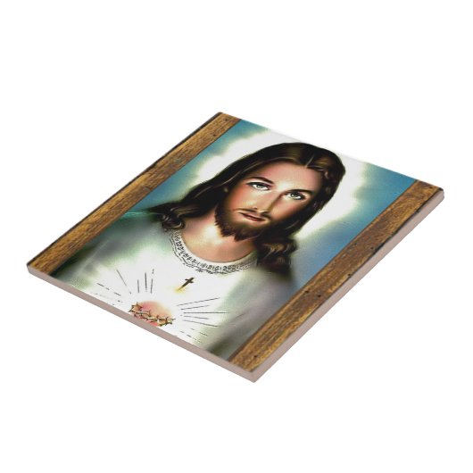 イエス・キリストの神聖なハートの木製フレーム29カスタマイズ可能なP タイル (側面)