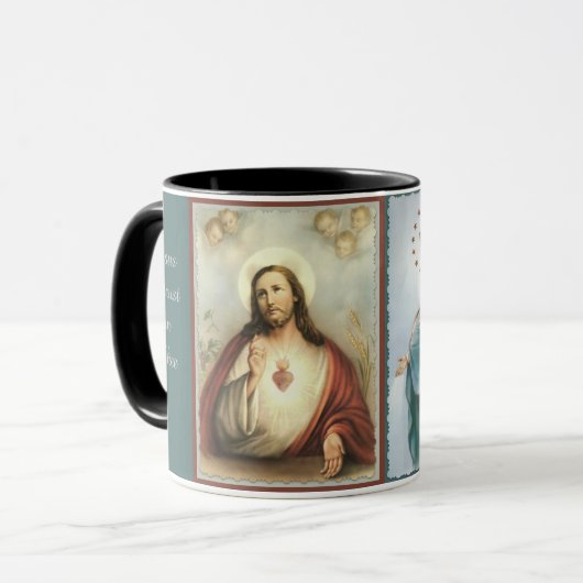イエス・キリストの神聖なハートは母を賛美しました マグカップ (正面左)