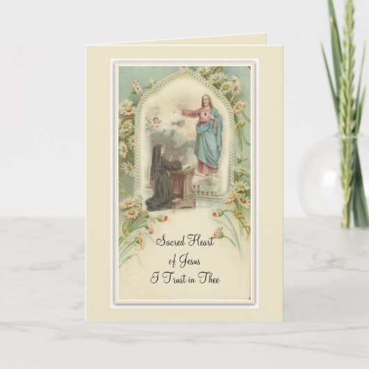 イエス・キリストの神聖なハートはSt Margaretメリーを約束します カード (正面)