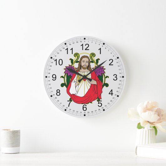 イエス・キリストの神聖なハート ラージ壁時計 (ホーム)