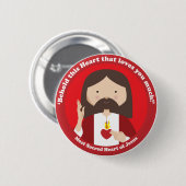 イエス・キリストの神聖なハート 缶バッジ (正面&裏面)