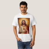 イエス・キリストの神聖なハート Tシャツ (正面フル)