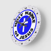 イエス・キリストの神聖な名前 ラウンド壁時計 (傾斜)