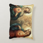 イエス・キリストの神聖な完全なハートメリーは個人化なります アクセントクッション (裏面(縦))