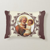 イエス・キリストの神聖な完全なハートメリーは個人化なります アクセントクッション (裏面)