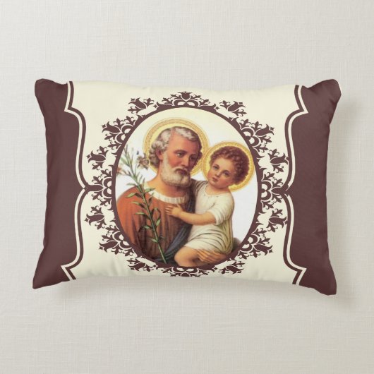 イエス・キリストの神聖な完全なハートメリーは個人化なります アクセントクッション (裏面)