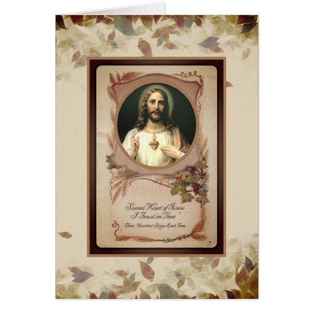 イエス・キリストの秋の紅葉の神聖なハート (正面)